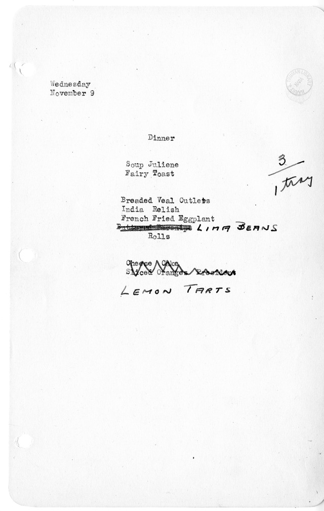 White House Dinner Menu