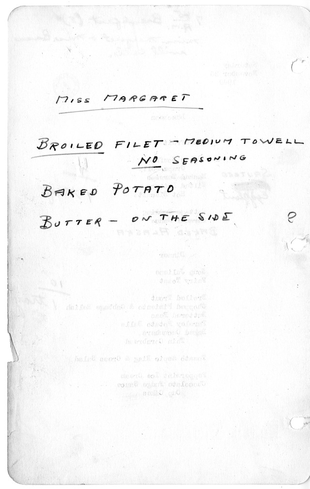 White House Luncheon and Dinner Menu