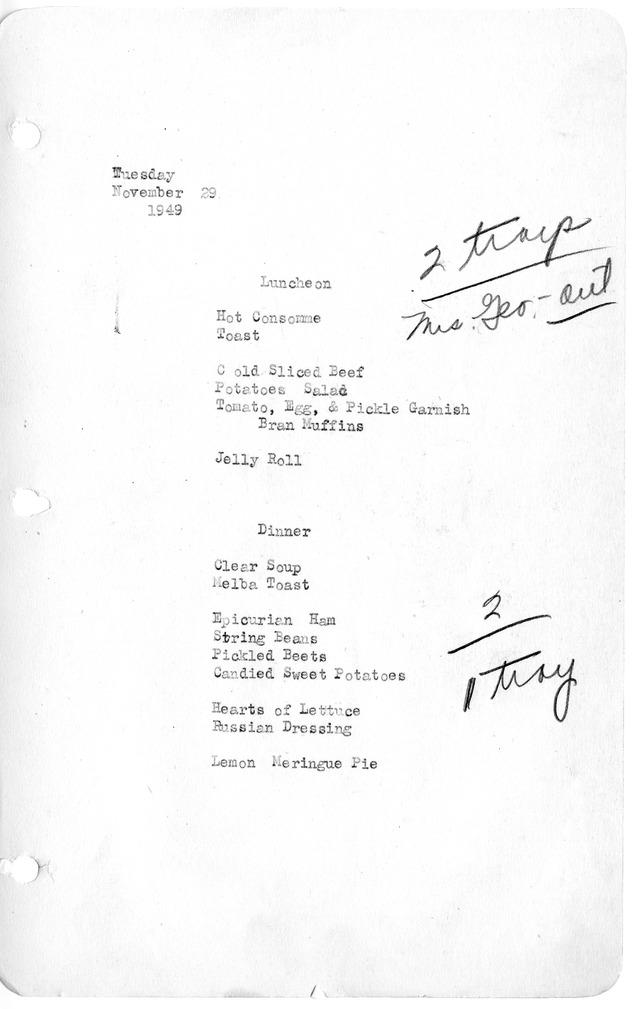 White House Luncheon and Dinner Menu