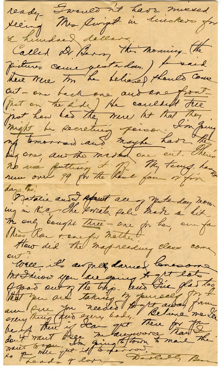 Letter from Bess W. Truman to Harry S. Truman