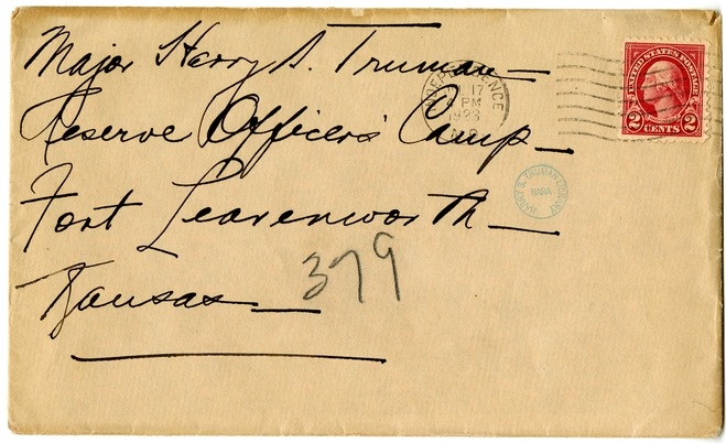 Letter from Bess W. Truman to Harry S. Truman