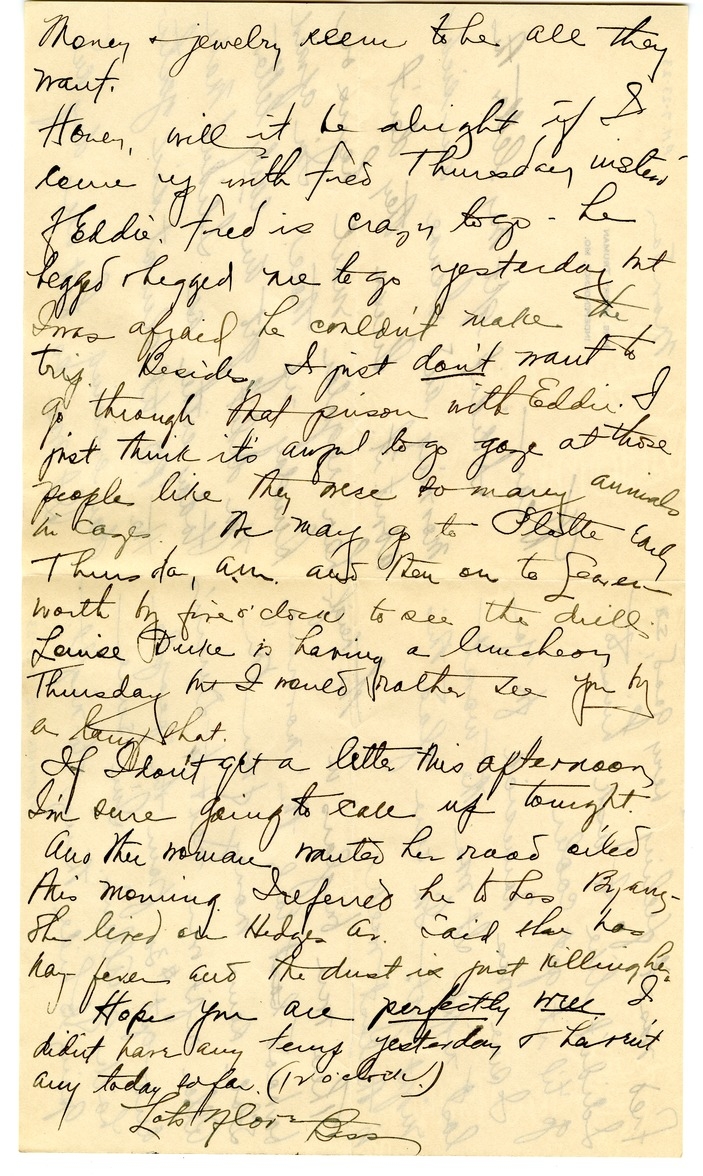 Letter from Bess W. Truman to Harry S. Truman
