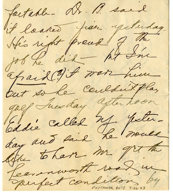 Letter from Bess W. Truman to Harry S. Truman