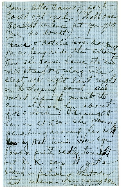 Letter from Bess W. Truman to Harry S. Truman