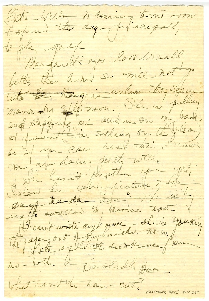 Letter from Bess W. Truman to Harry S. Truman