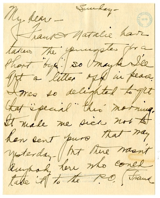 Letter from Bess W. Truman to Harry S. Truman