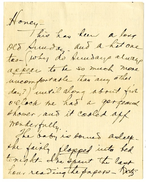 Letter from Bess W. Truman to Harry S. Truman
