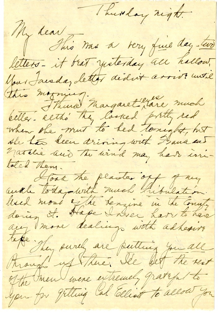 Letter from Bess W. Truman to Harry S. Truman