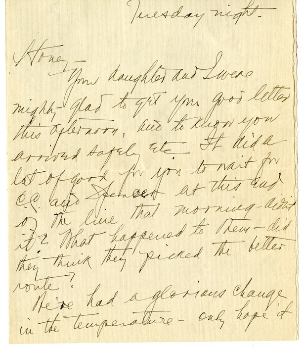 Letter from Bess W. Truman to Harry S. Truman