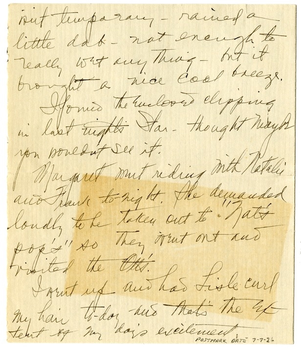 Letter from Bess W. Truman to Harry S. Truman
