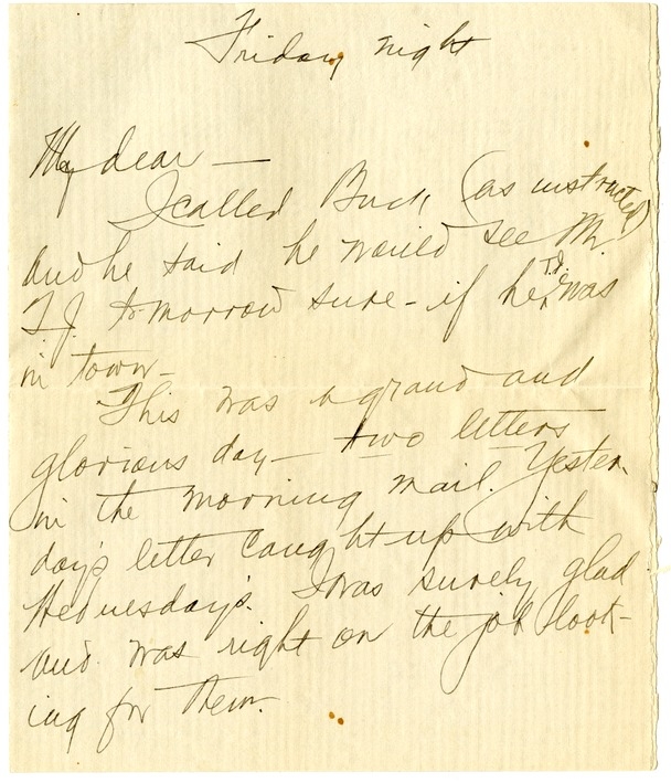 Letter from Bess W. Truman to Harry S. Truman