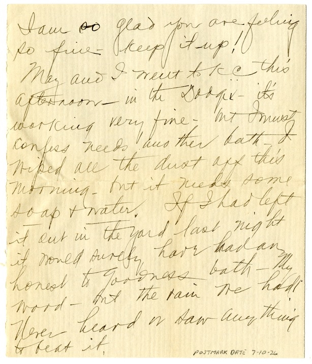 Letter from Bess W. Truman to Harry S. Truman