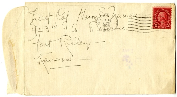 Letter from Bess W. Truman to Harry S. Truman