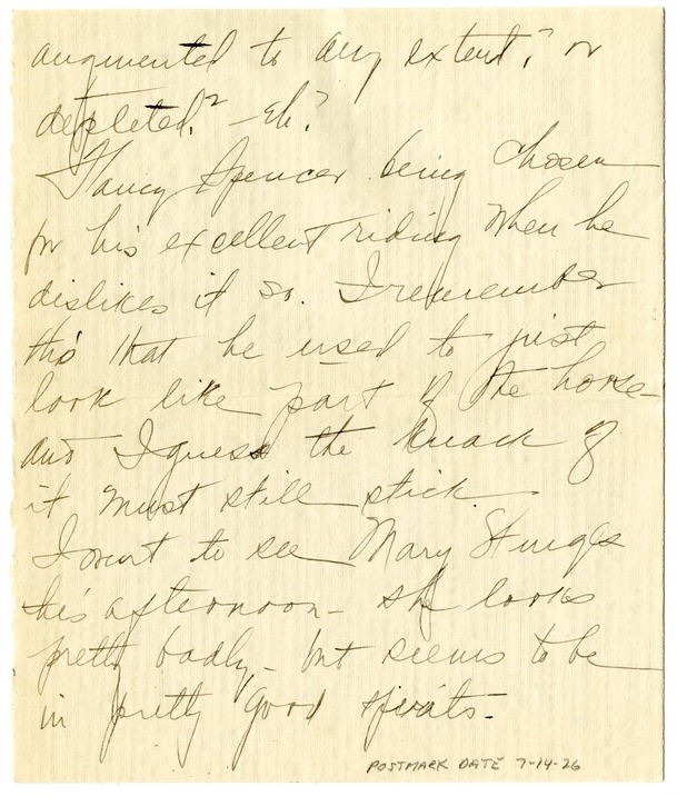Letter from Bess W. Truman to Harry S. Truman