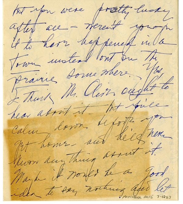 Letter from Bess W. Truman to Harry S. Truman