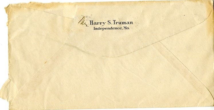 Letter from Bess W. Truman to Harry S. Truman