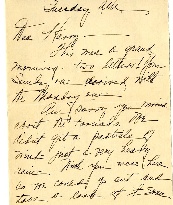 Letter from Bess W. Truman to Harry S. Truman