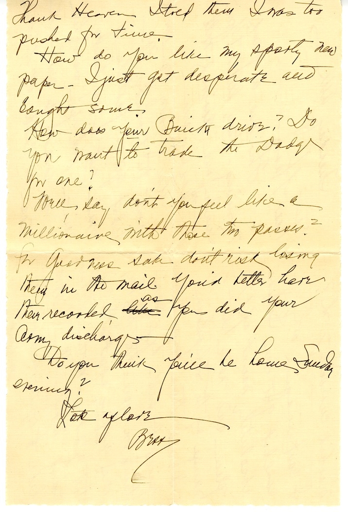 Letter from Bess W. Truman to Harry S. Truman