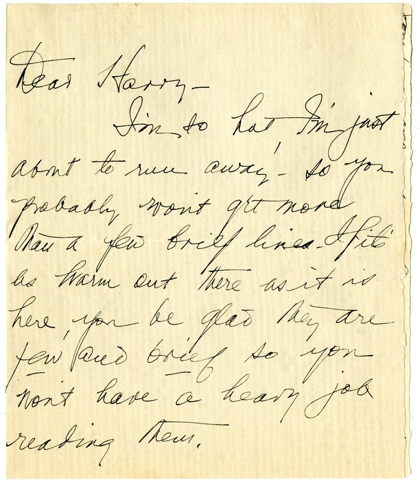 Letter from Bess W. Truman to Harry S. Truman