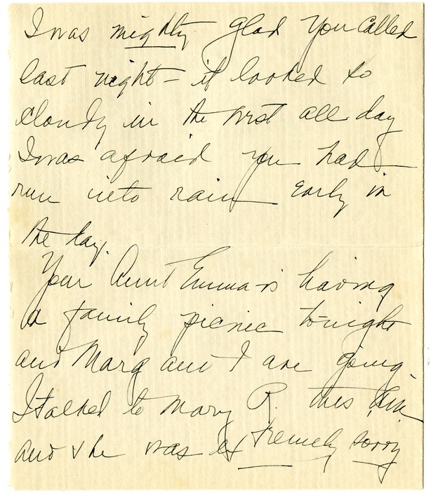 Letter from Bess W. Truman to Harry S. Truman