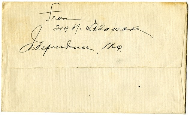 Letter from Bess W. Truman to Harry S. Truman