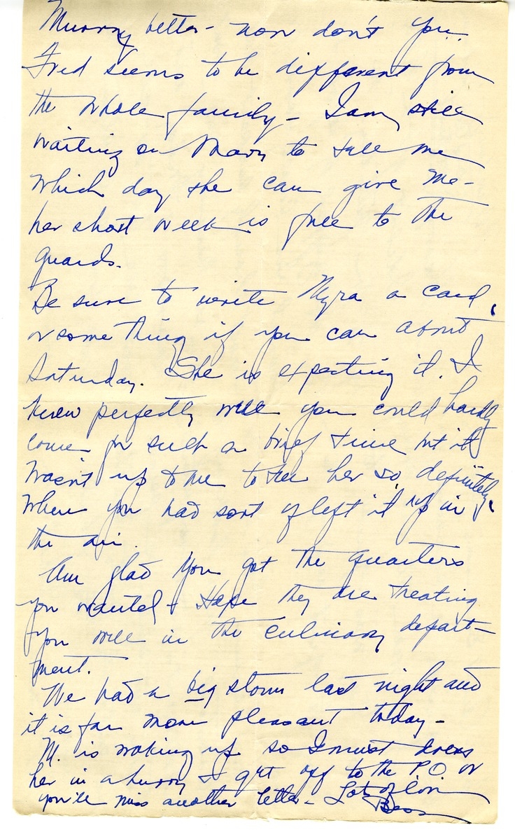 Letter from Bess W. Truman to Harry S. Truman
