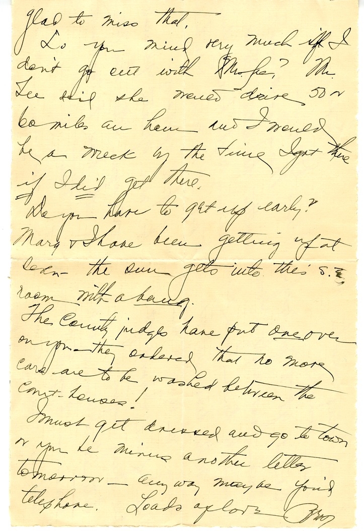 Letter from Bess W. Truman to Harry S. Truman