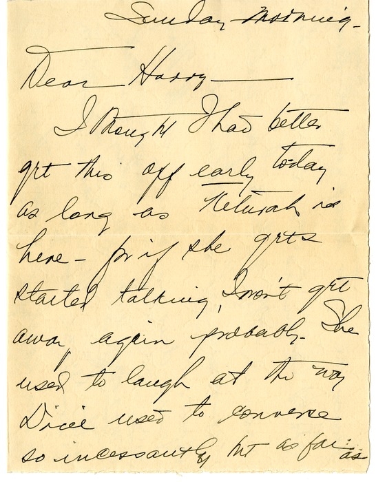 Letter from Bess W. Truman to Harry S. Truman