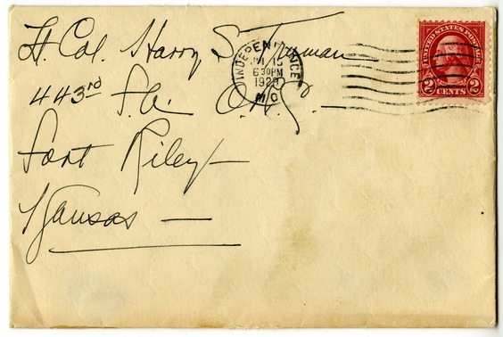 Letter from Bess W. Truman to Harry S. Truman