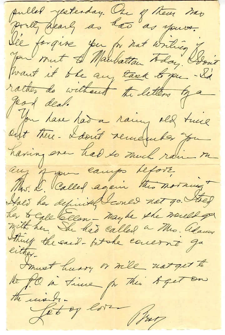 Letter from Bess W. Truman to Harry S. Truman