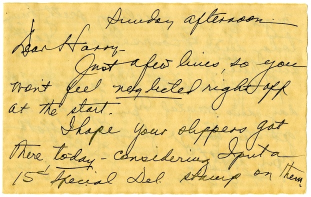 Letter from Bess W. Truman to Harry S. Truman