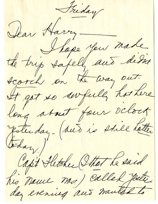 Letter from Bess W. Truman to Harry S. Truman