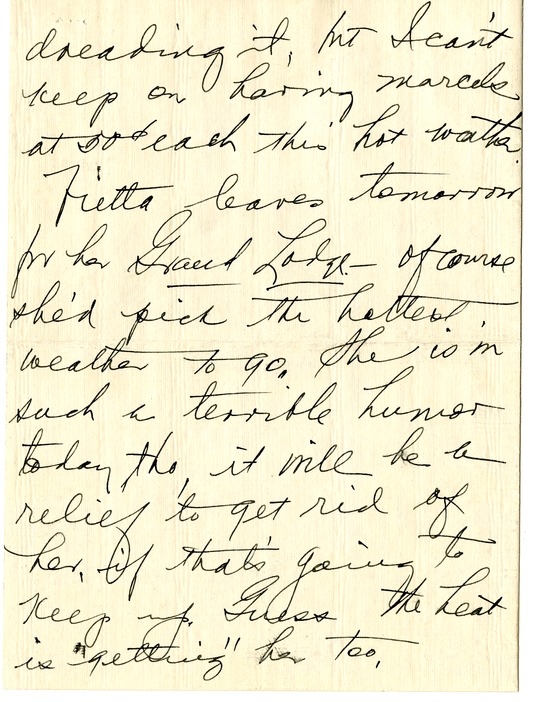 Letter from Bess W. Truman to Harry S. Truman