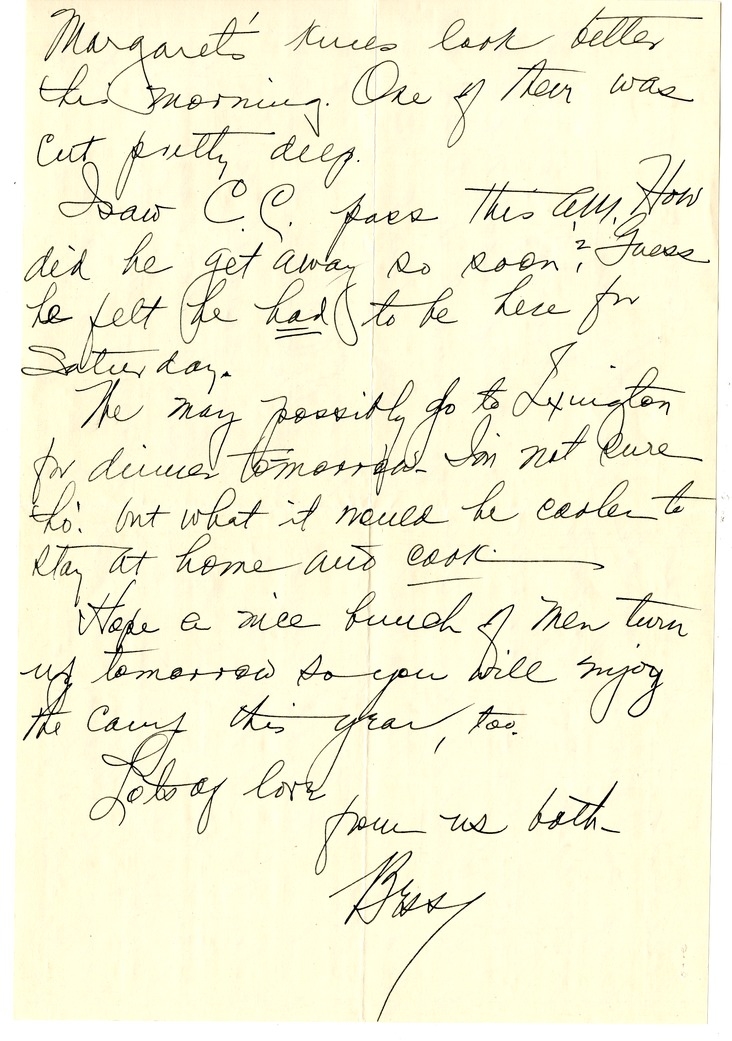 Letter from Bess W. Truman to Harry S. Truman