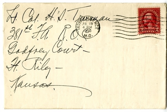 Letter from Bess W. Truman to Harry S. Truman