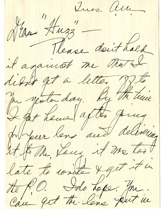 Letter from Bess W. Truman to Harry S. Truman