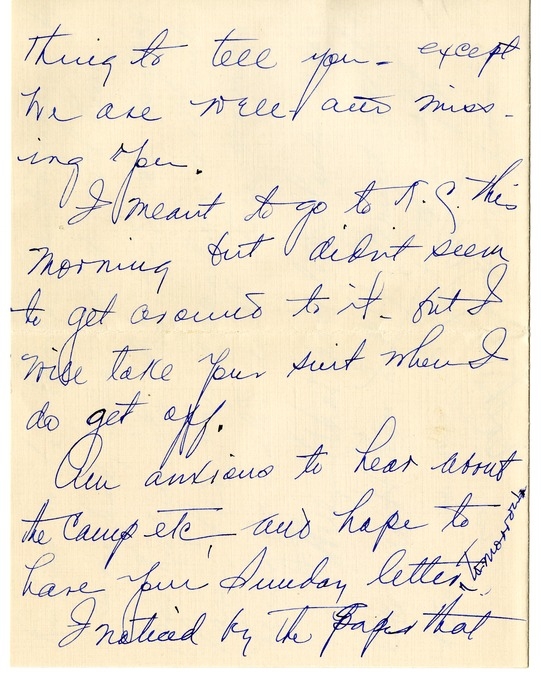 Letter from Bess W. Truman to Harry S. Truman