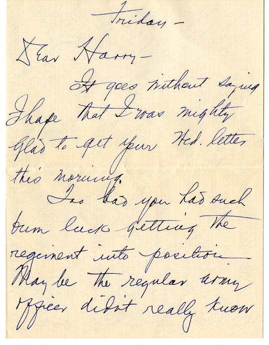 Letter from Bess W. Truman to Harry S. Truman