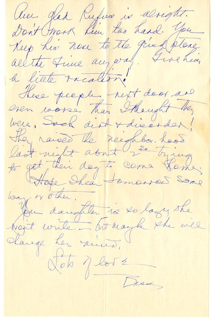 Letter from Bess W. Truman to Harry S. Truman