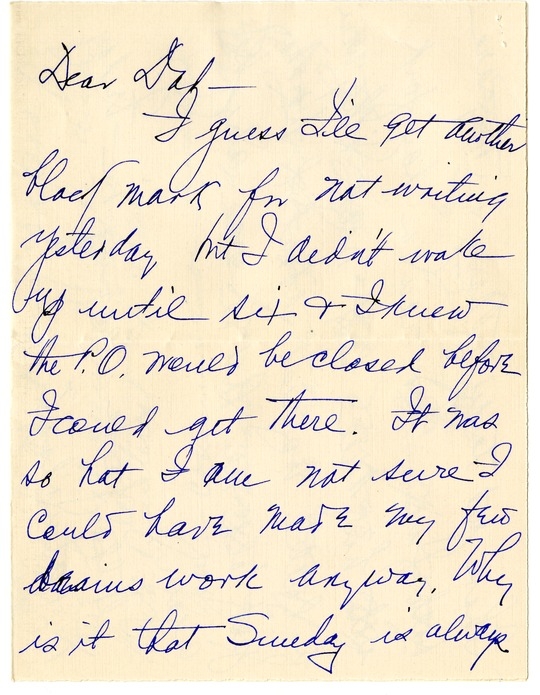 Letter from Bess W. Truman to Harry S. Truman