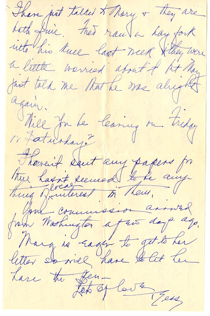 Letter from Bess W. Truman to Harry S. Truman