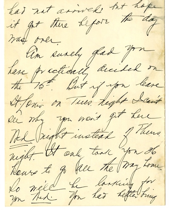 Letter from Bess W. Truman to Harry S. Truman