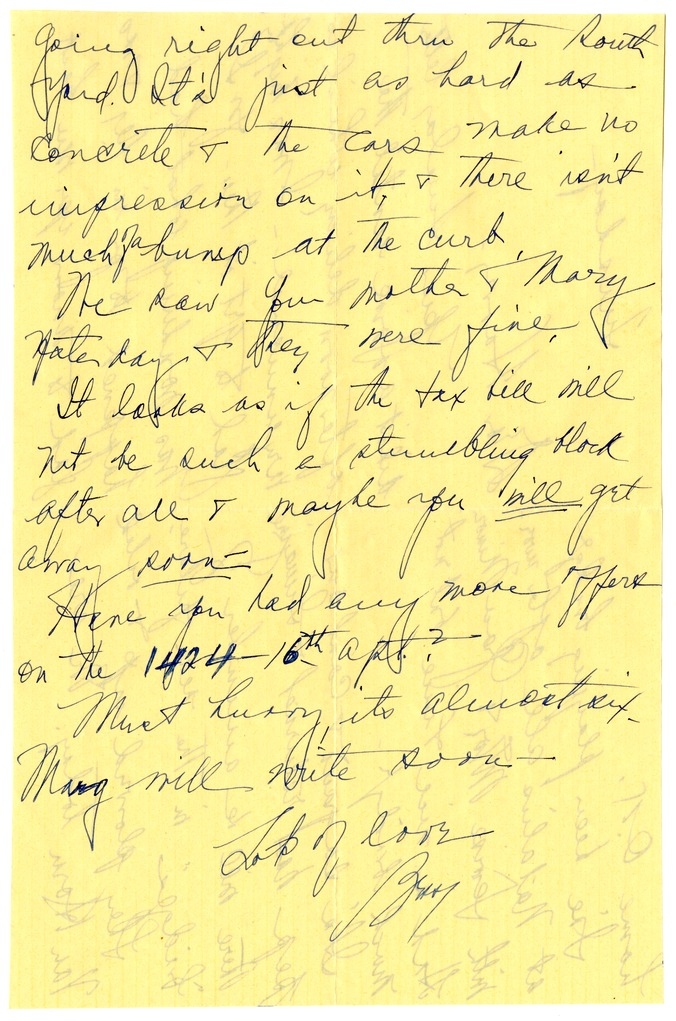 Letter from Bess W. Truman to Harry S. Truman