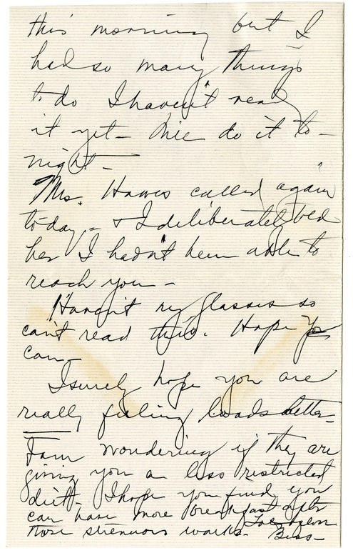 Letter from Bess W. Truman to Harry S. Truman