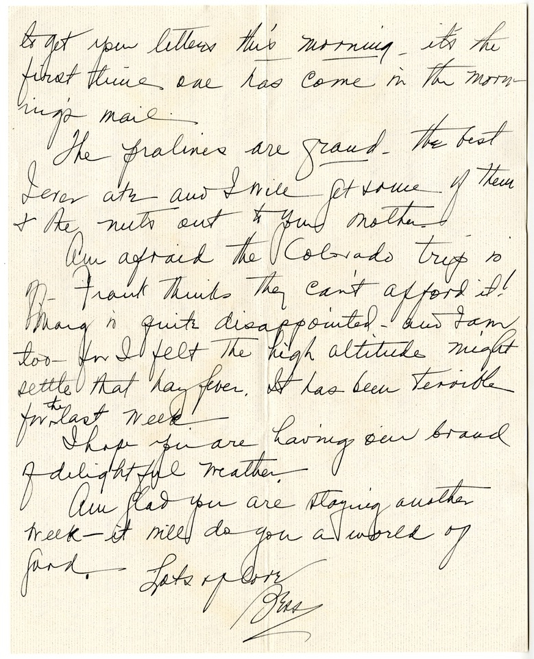 Letter from Bess W. Truman to Harry S. Truman