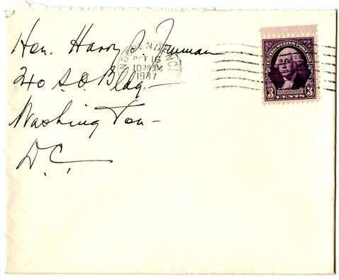 Letter from Bess W. Truman to Harry S. Truman