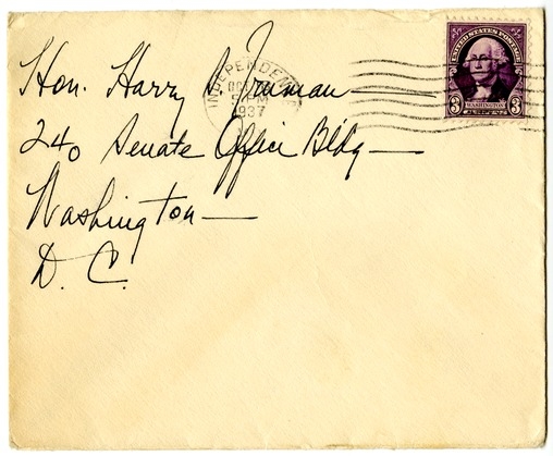Letter from Bess W. Truman to Harry S. Truman