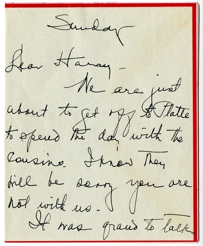 Letter from Bess W. Truman to Harry S. Truman