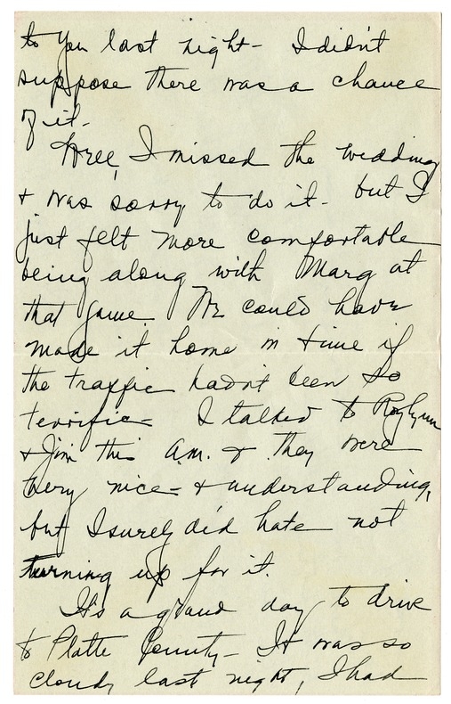 Letter from Bess W. Truman to Harry S. Truman