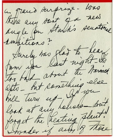 Letter from Bess W. Truman to Harry S. Truman